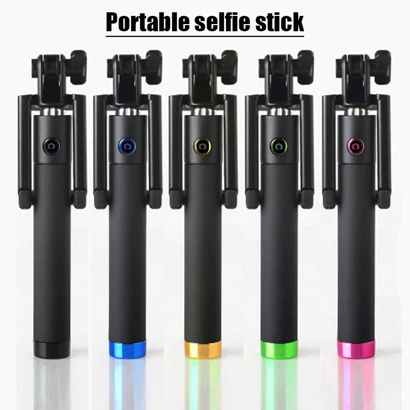 

78CM Portable Extendable Monopod Handheld Selfie Sticks for IPhone 12 Samsung Huawei 3.5mm Wired Selfiestick