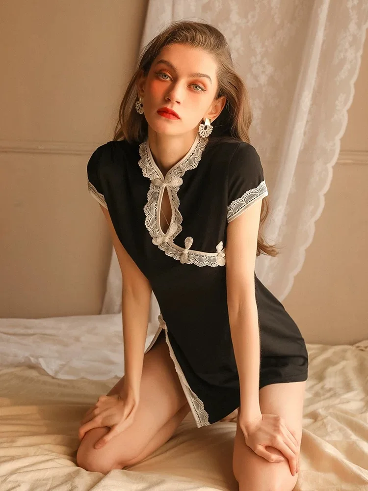 Женское кружевное платье в китайском стиле улучшенное винтажное платье-Ципао с