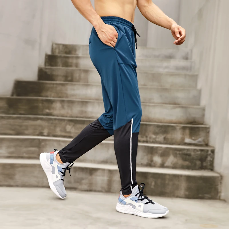 Men Sport Pants Running With Zipper Pockets Soccer Training Jogging Sports Trousers Gym Fitness Football Leggings Sweatpants