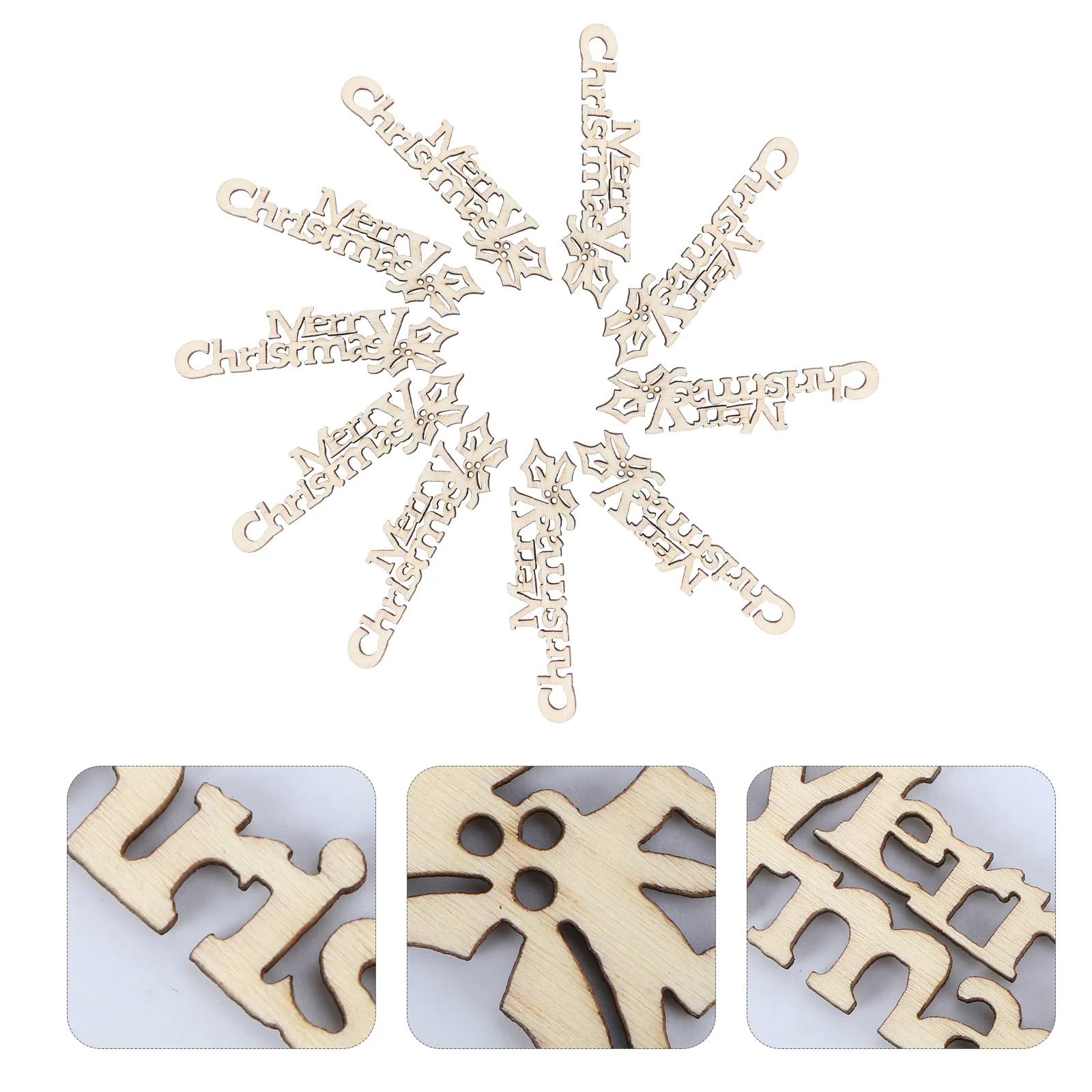 

Christmas Wooden Wood Merry Ornaments Unfinished Ornament Diy Tags Crafts Slices Cutouts Gift Tree Slice Letter Hanging Piece