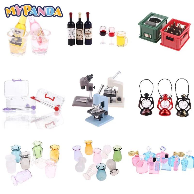 

Doll House Wine Bottle Drink Bottle Ice Bucket Kerosene Lamp Perfume Set Vase Storage Tank Wine Glass Goblet
