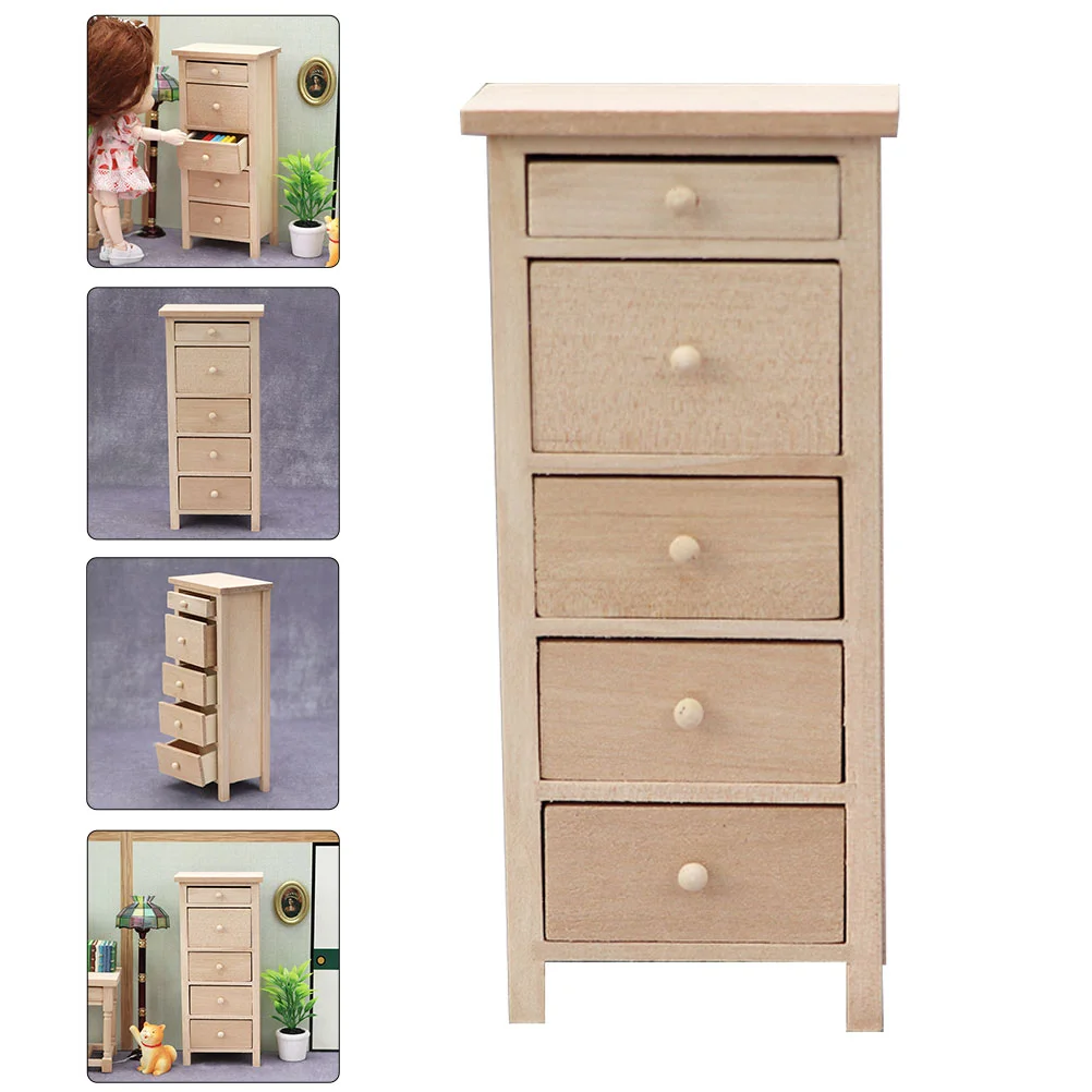 

Mini Drawers Small Furniture Decor House Wooden Vertical Model Decoration