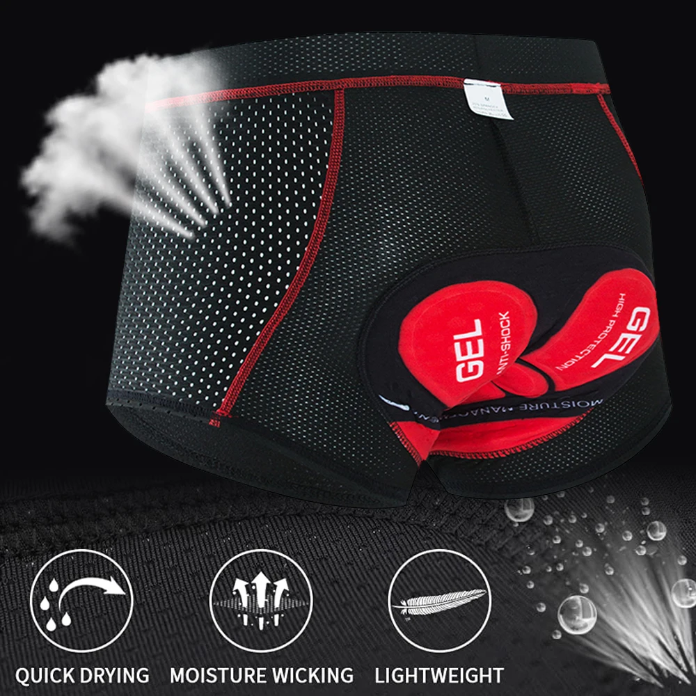 

Men's Cycling Shorts Breathable Mesh Cycling Briefs Underwear 5D Gel Pad Shockproof MTB Bike Shorts Mountain Bicycle Underwear