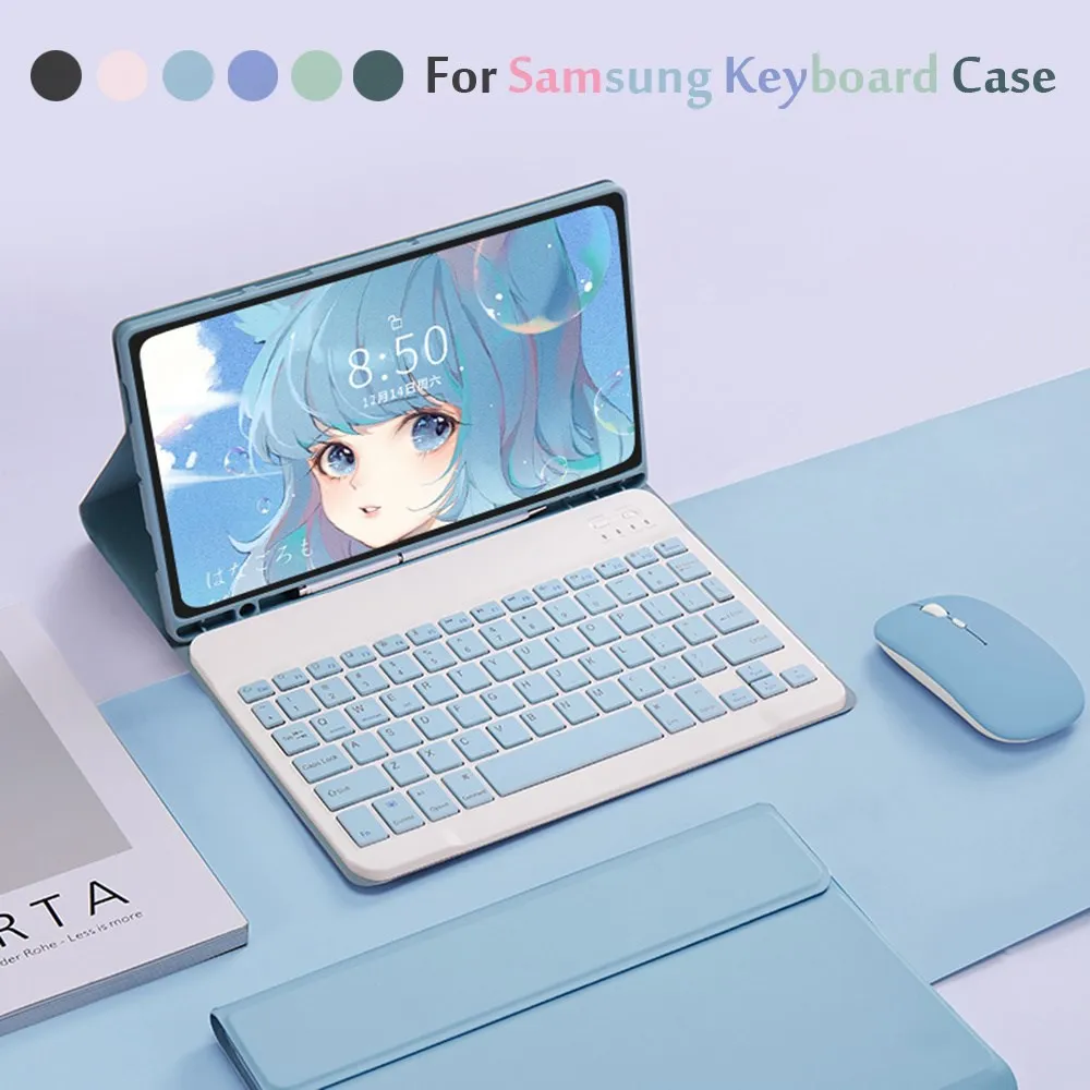 

For Samsung Galaxy Tab Keyboard Case For S6 Lite 10.4" S7 11" S8 11" S7 Plus S7 FE S8 Plus 12.4" A8 10.5" A7 10.4" Tablet Cover