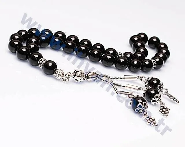 IQRAH Onyx Stone Rosary (925 Sterling Lunar)