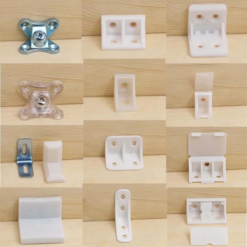 10pcs Nylon plastic corner bracket furniture 90 degree right Angle cabinet code link accessories intensification |