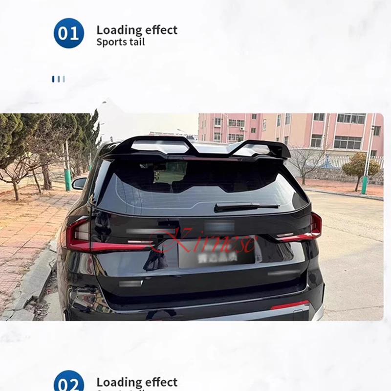 For BMW new U10 U11 X1 IX1 2023+ Roof Spoiler ABS Plastic Unpainted Color Rear Wing Trunk Lip Boot Cover Car Styling