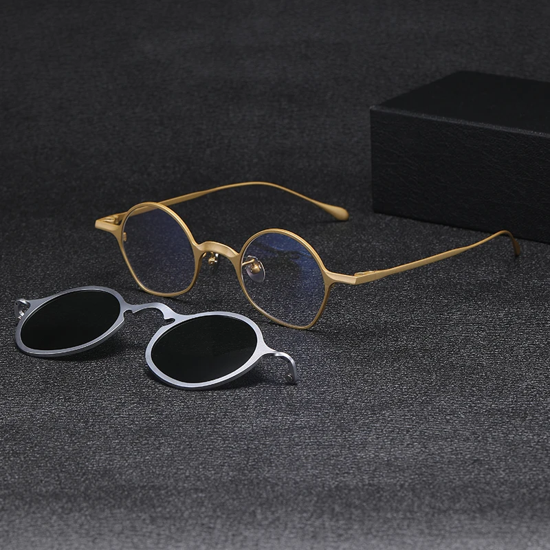 Оправа для очков Мужская и женская из чистого титана винтажные поляризационные