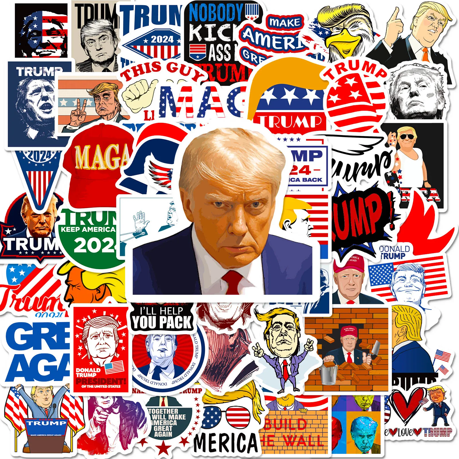 Наклейки Дональд Трамп 50 шт. наклейки на тему выборов 2024 года украшение для