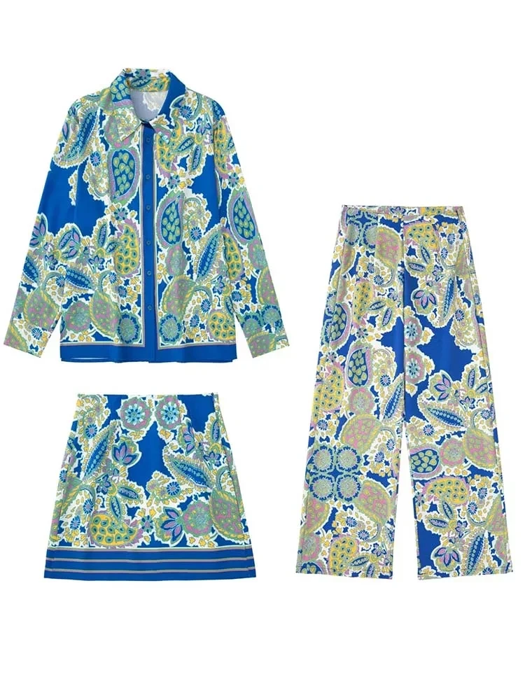 

Женский пижамный комплект из двух предметов, повседневная одежда для сна с модным принтом и прямые брюки, комплект из двух предметов, 2022