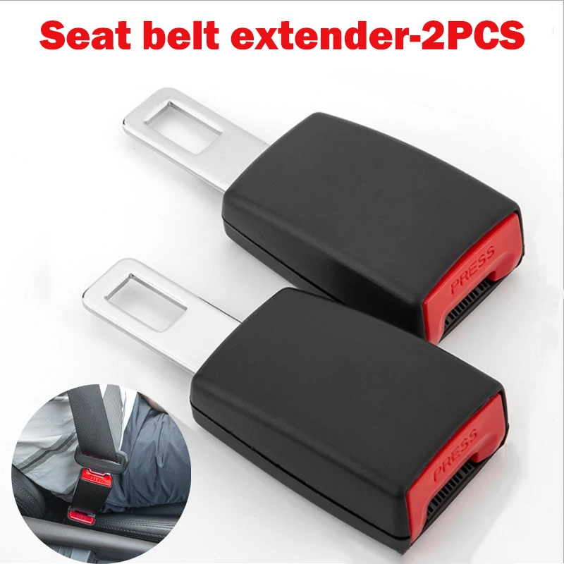 

1Pair 12CM Universal Seat Belt Extender Steel Car Safety Belt Buckle for 20-22MM Tongue Car Seat Belt Clip Extension Plug Buckle