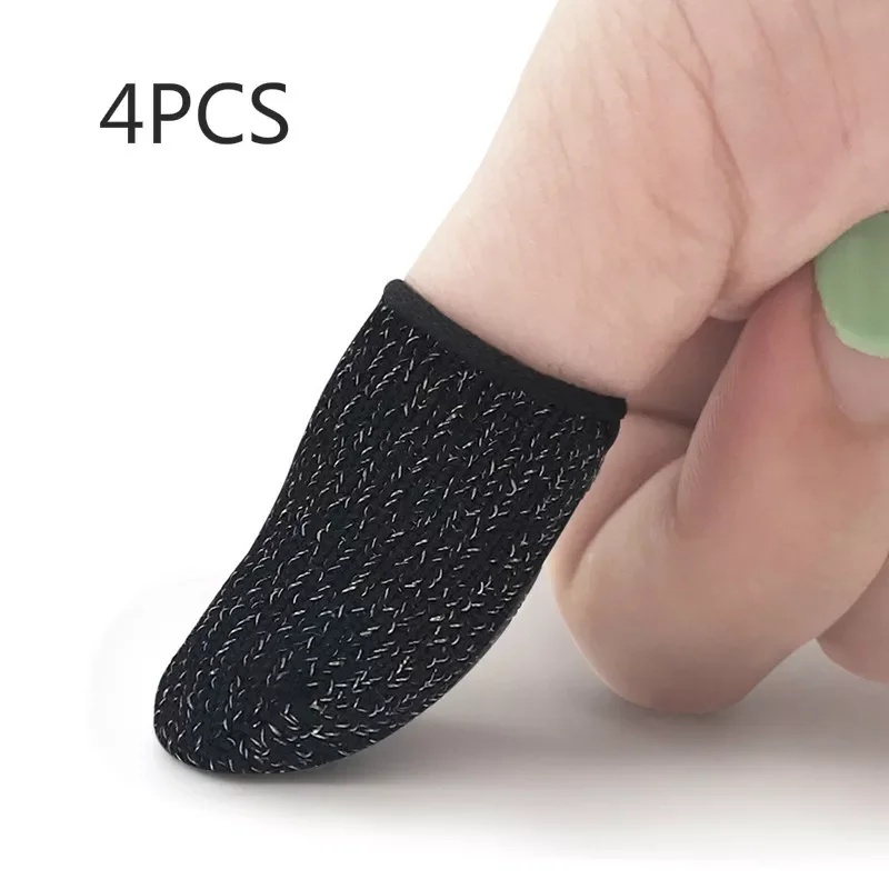 

4PCS Mobile Game Controller Finger Sleeve Sets, Anti-Sweat Reusable Sweatproof Breathable Full Press Screen Finger Set for PUBG