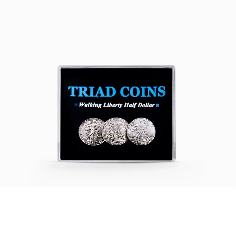 

Triad Coins (Walking Liberty Half Dollar) Coin Magic Trick Close Up Magic Magia Magie Magicians Prop Illusion Gimmick + Tutorial