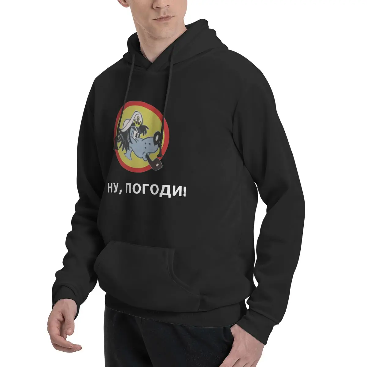 Nu Pogodi Hase Wolf Wodka Russland Russia Putin CCCP Sowjet Jumpers Hoodies Funny anime Pogodi! Casual Hooded for men