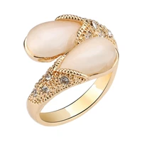 korean version of slow motion jewelry inlaid drop shaped white gem high end ring unique shape boutique jewelry