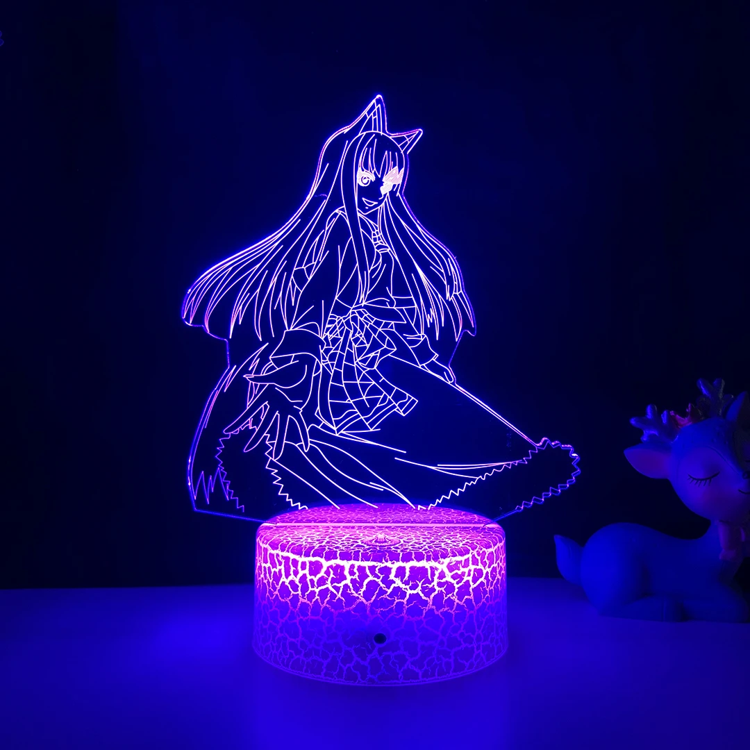 

Anime Led Light Spice and Wolf Holo Figure for Bedroom Decor Nightlight Manga Birthday Gift Room 3d Night Lamp Acrylic