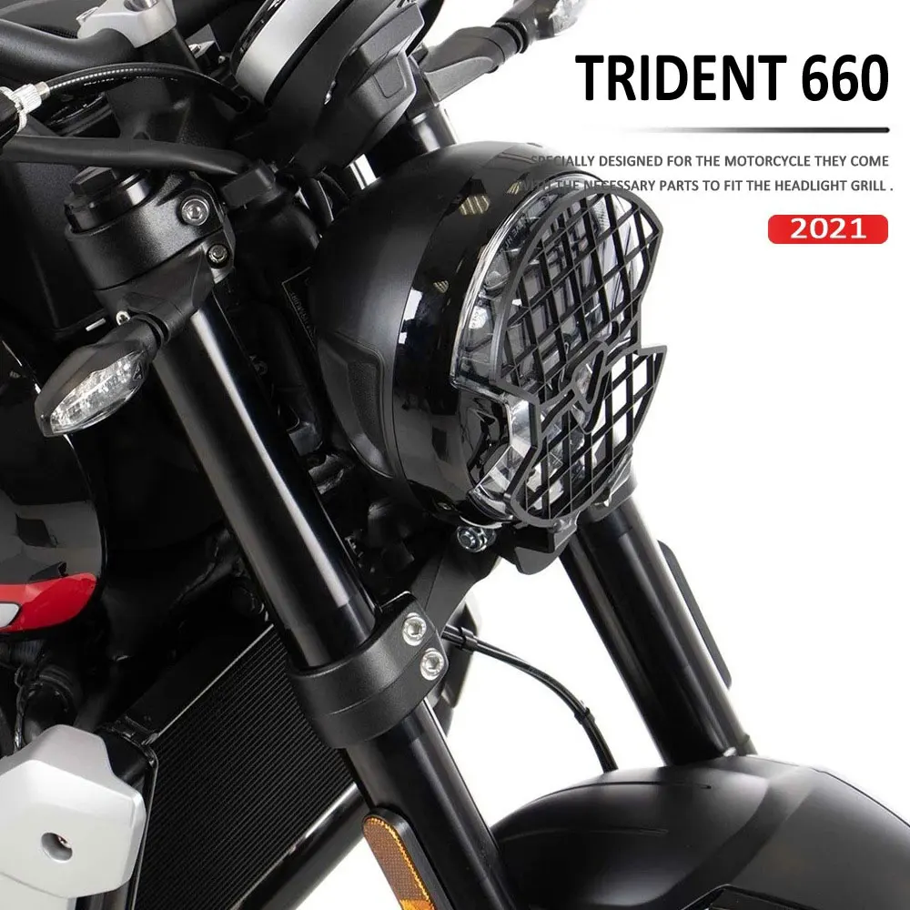

New For trident 660 2022 2023 Front Headlight Grille Cover Protector Motorcycle Accessories Black For TRIDENT660 For trident660