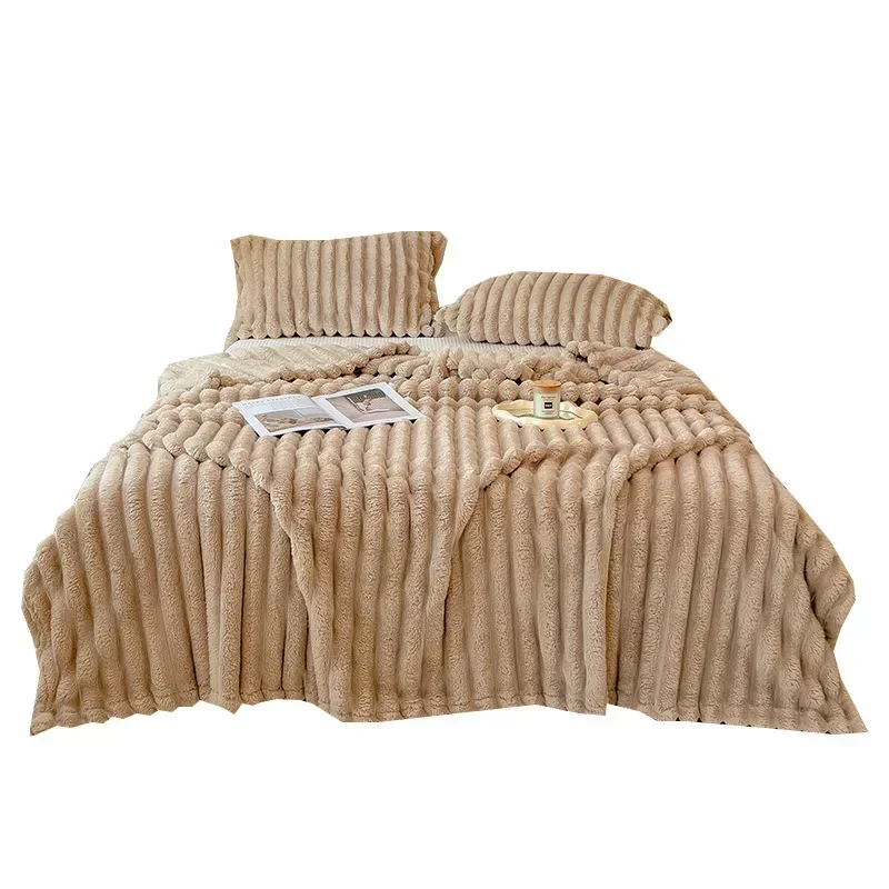 Ультрамягкое одеяло из искусственного кроличьего меха теплое плюшевое