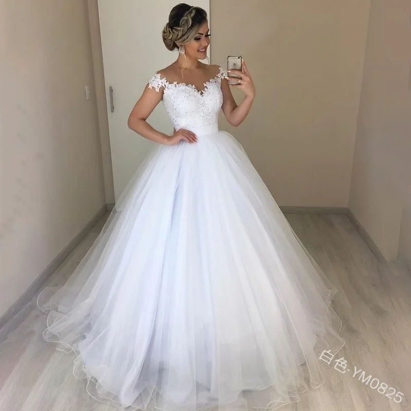 

Casual sexy 2023 hot dress, New Off Shoulder V-Neck Slim Fit Fashion Fluffy Tail Wedding Dress Lace Dress