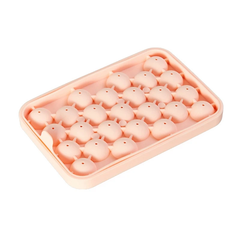 

25 Grid Ice Cube Trays With Removable Lids Food Grade Silicone Ice Cube Mold Cube Maker BPA Free