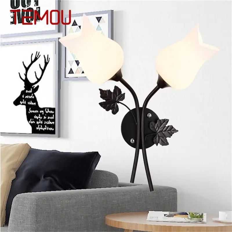 

TEMOU Wall Lamps Contemporary Creative LED Sconces Lights Flower Shape Indoor For Home Bedroom