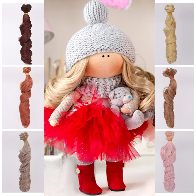 

15*100cm Tress For Dolls DIY BJD/SD Doll Accessories Curly Hair Extensions High-Temperature Fiber Wig For Doll Girl