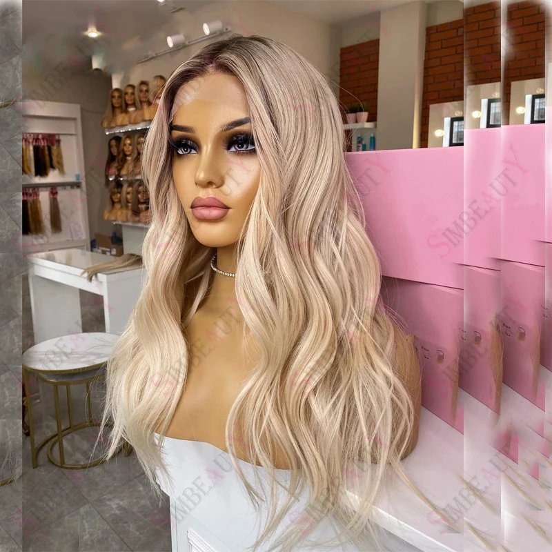 

Loose Wave 13X4 Lace Frontal Wig Ombre Platinum Blonde Lace Wig 13x6 Real Human Virgin Hair for Women Glueless Pre Plucked