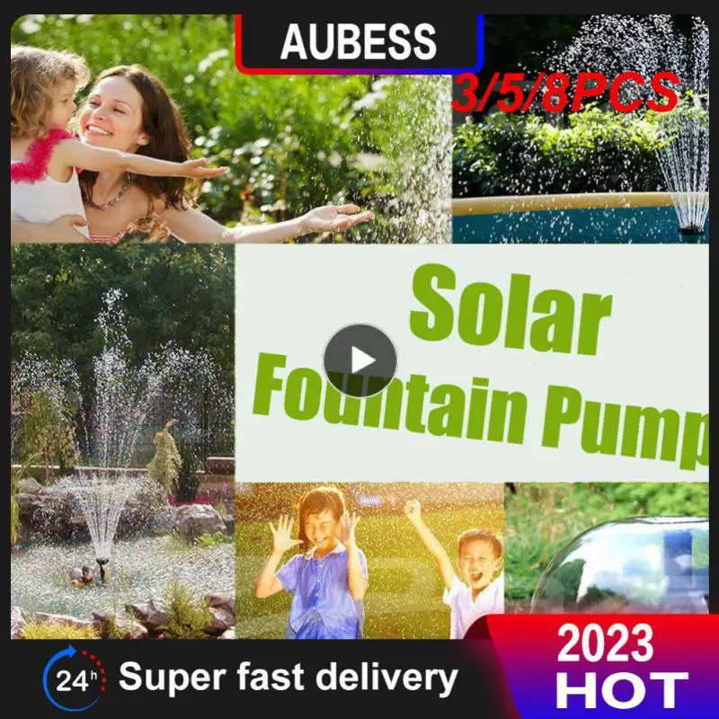 3/5/8PCS For Bird Bath Solar Decorative Fountain Household Pool Fountain Solar Panel Powered Garden Water Sprinkler Sprayer
