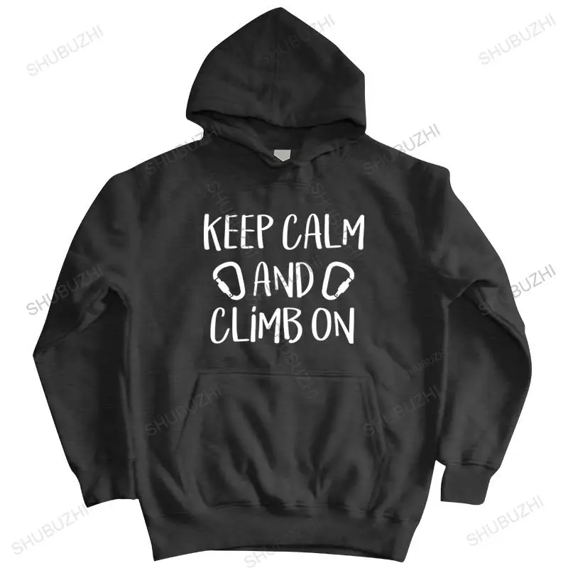 men autumn vintage sweatshirt black streetwear hoody jacket KEEP CALM AND CLIMB ON new arrived coat homme brand hooded zipper