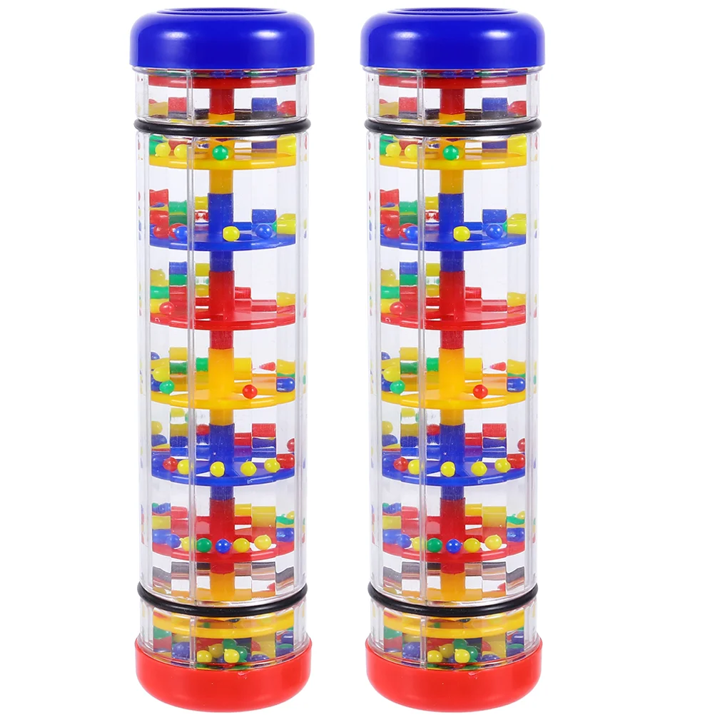 

2 Pcs Rain Speaker Plastic Sound Toy Children Plaything Sextoy Wooden Stick Instrument Rainmaker