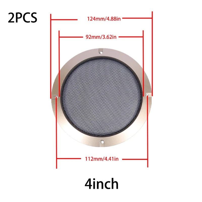 

T5EE 2 Pieces Auto Speaker Cover Car Subwoofer Grille Decorative Circle Grille Protect Loudspeaker 2/3/4/5/6.5/8/10 in