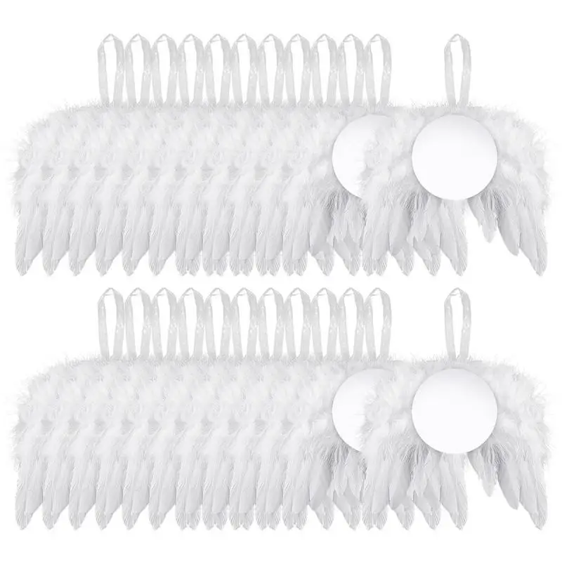 

Feather Angel Wings Christmas Tree Decorations 24pcs White Angel Wings Pendant For Crafts Angel Wings Christmas Tree Pendant