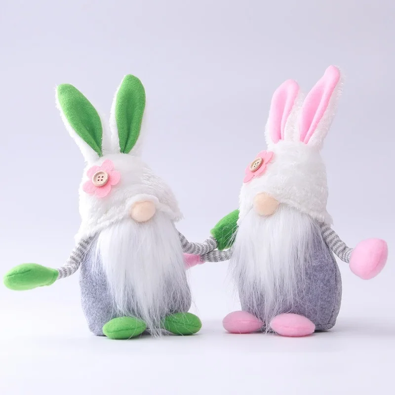 

Easter Bunny Gnome Plush Handmade Rabbit Swedish Tomte Elf Ornament