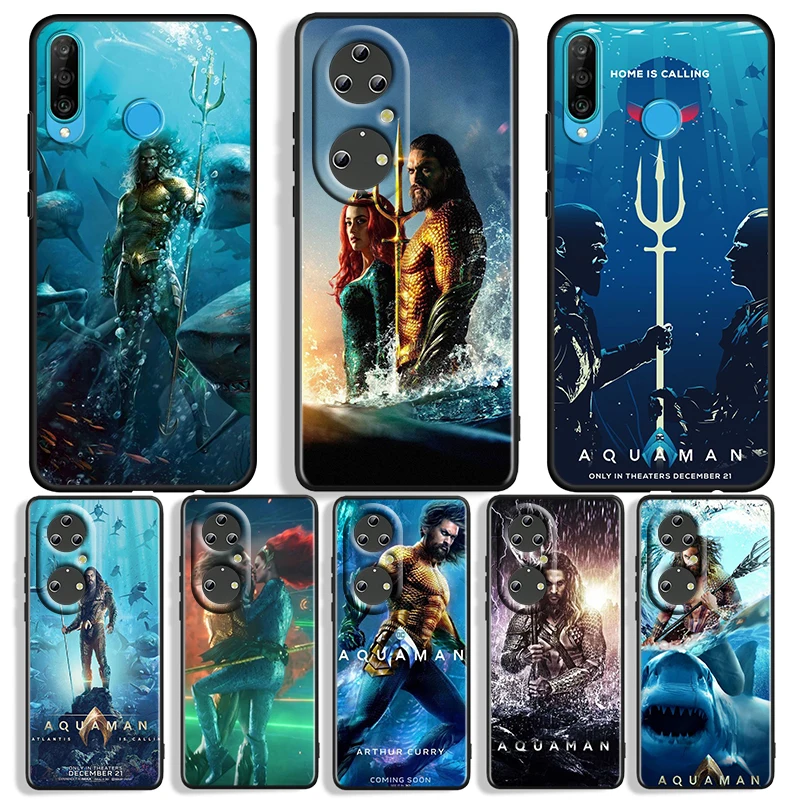 

Superhero Aquaman For Huawei P50 P40 P30 P20 P10 Pro Lite P Smart Z 2021 2019 4G 5G Silicone Soft Black Phone Case