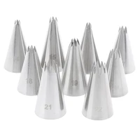 9pcsset open star cream piping nozzles cake decorating set metal pastry bag tips fondant biscuit icing tips tube mold tools
