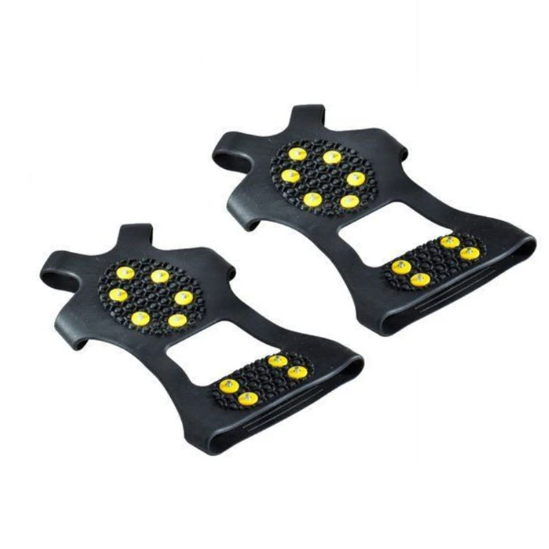1 Pair 10 Studs Anti-Skid Snow Ice Climbing Shoe Spikes Ice Grippers Cleats Crampons Winter Climbing Anti Slip Shoes Cover images - 4