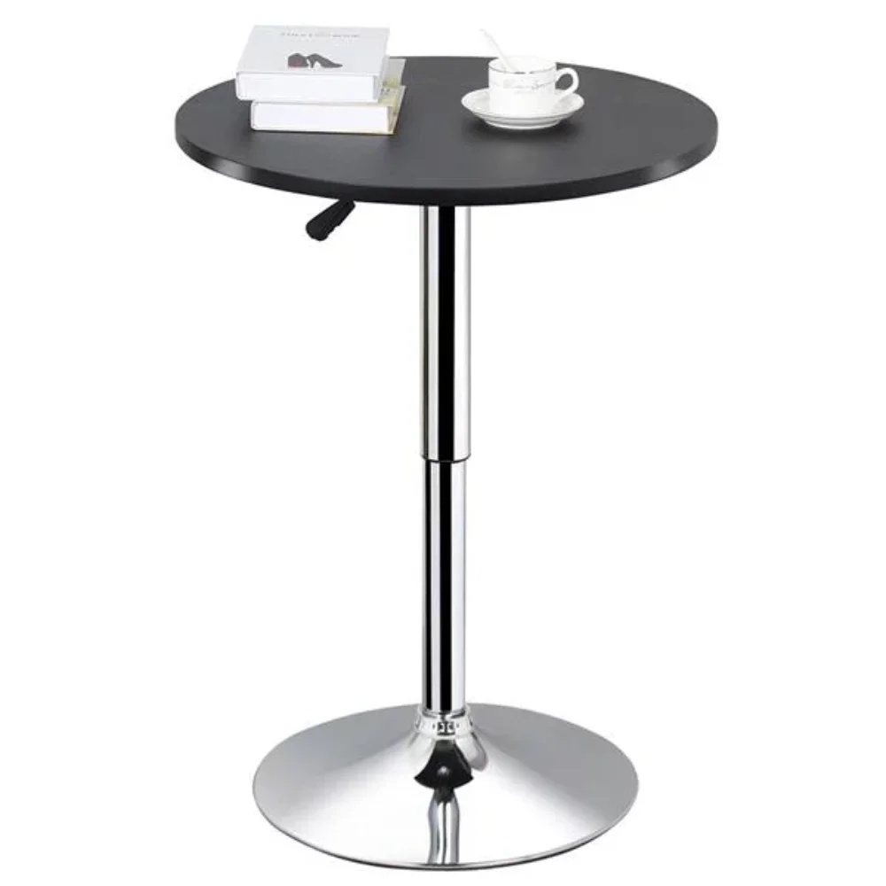 

Yaheetech Adjustable Round Swivel Bar Table for Bistro Cafe, Black Top multifunctional furniture dining table