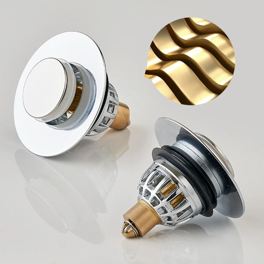 

Universal Sink Drain Filter Copper Bounce Core Push Type Sink Filter Converter Bathroom Sink Drainer Fittings Bathtub Stopper
