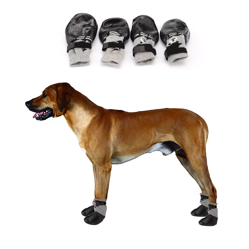 

2023NEW S M L Size Cotton Rubber Pet Dog Shoes Waterproof Non-slip Dog Rain Snow Boots Socks Footwear For Puppy Small Cats Dogs