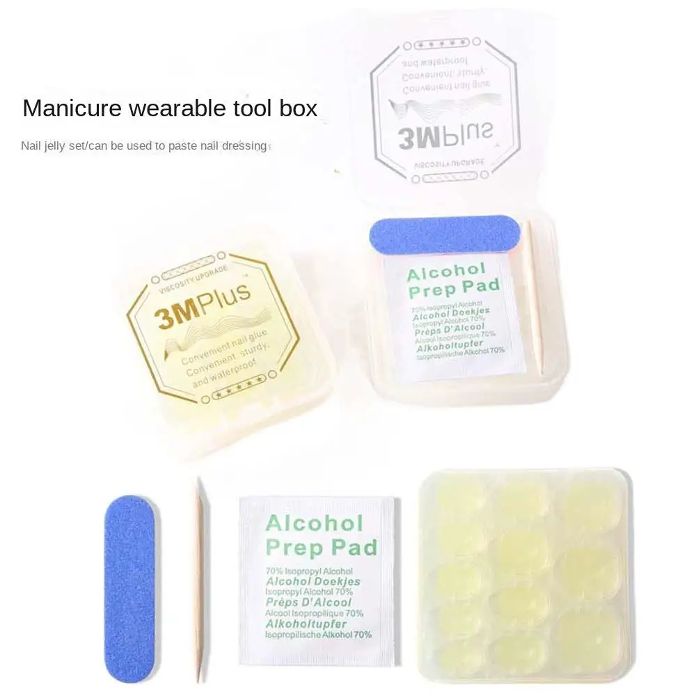 

Double Sided Bakelite Stick Small Rub Strip Alcohol Cotton Wearing Nail Material Pack Jelly Gel Sticker Set Nail Wear Kit