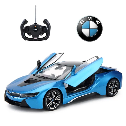Радиоуправляемая модель автомобиля BMW i8 1/14 с дистанционным управлением, перезаряжаемая батарея, радиоуправляемая светодиодная Автомобильная машина, игрушка, подарок для детей и взрослых (синий)