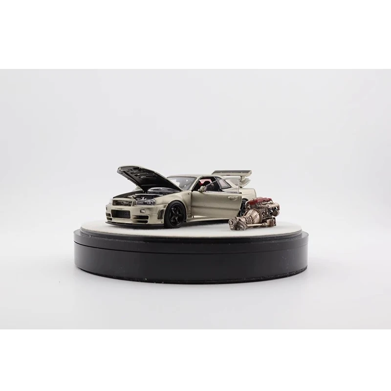 PGM 1:64 GTR R34 Z-TUNE Нефритовый цвет открытая литая модель автомобиля 2024 новые запасы
