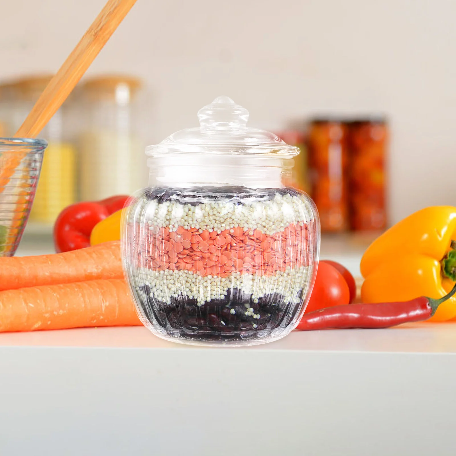 

Terrarium Container Storage Bottle Sealed Glass Jars Airtight Lid Kitchen Household Pickle Desk Tea