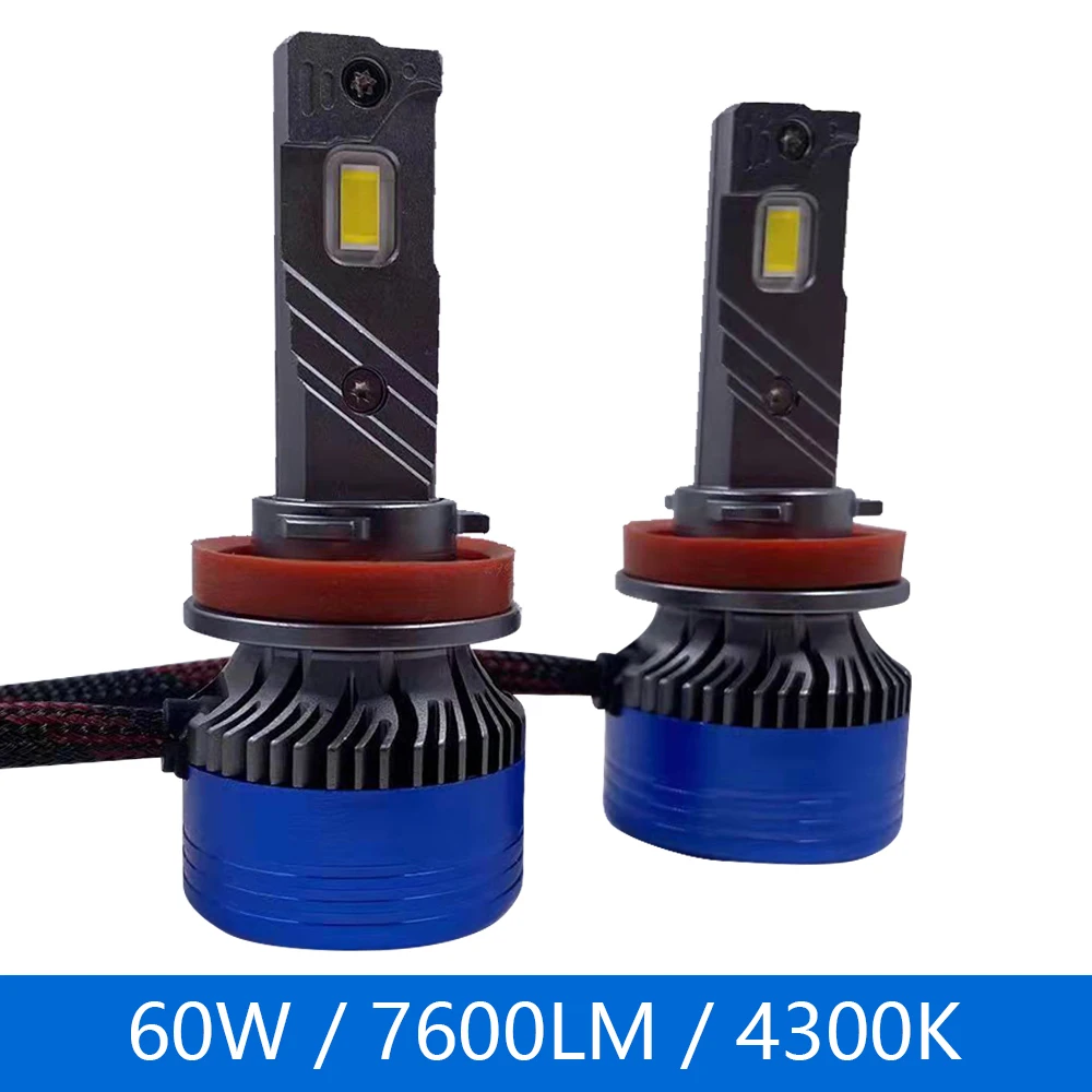 

H11 Car Headlight Bulb 60W H7 LED Canbus H4 9005 HB3 9006 HB4 Led 4300K 6000K Mini Turbo Led Auto Fog Lamp Headlamp 12V