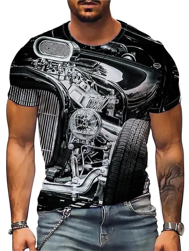 

Футболка мужская с круглым вырезом, Повседневная Уличная одежда с принтом и коротким рукавом, спортивная одежда, удобная летняя мода, 3D-прин...