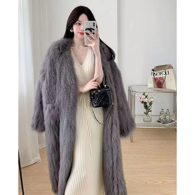 Autumn And Winter 2022 New Korean Fashion Temperament Slim Fit Versatile Mid Length Faux Fur Coat Goddess Style Plush Coat Trend