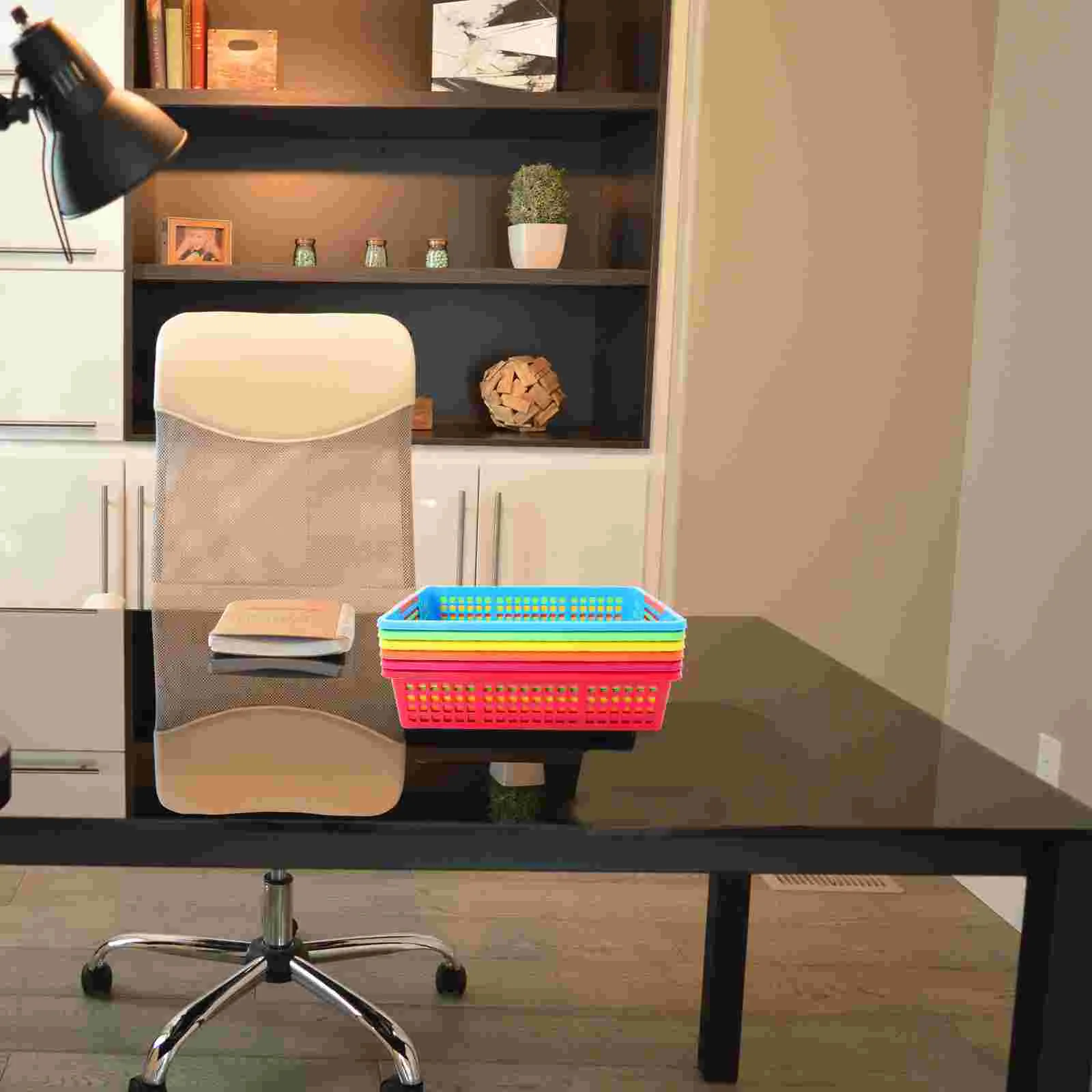 6- шт. корзина для хранения файлов контейнер бумаги настольный слив классные