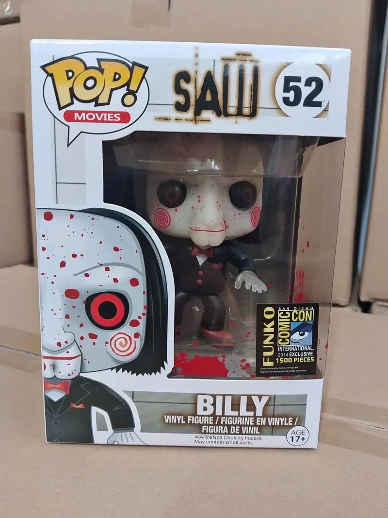 Фото FUNKO POP 2026 MOVIES SAW Toys Regular BILLY # 52 светящиеся виниловые фигурки-куклы, коллекционные модели, подарок для детей №1
