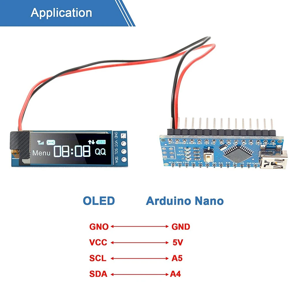 Модуль дисплея I2C 0 91 дюйма 2 шт. модуль SSD1306 OLED синий драйвер OLED-экрана постоянный