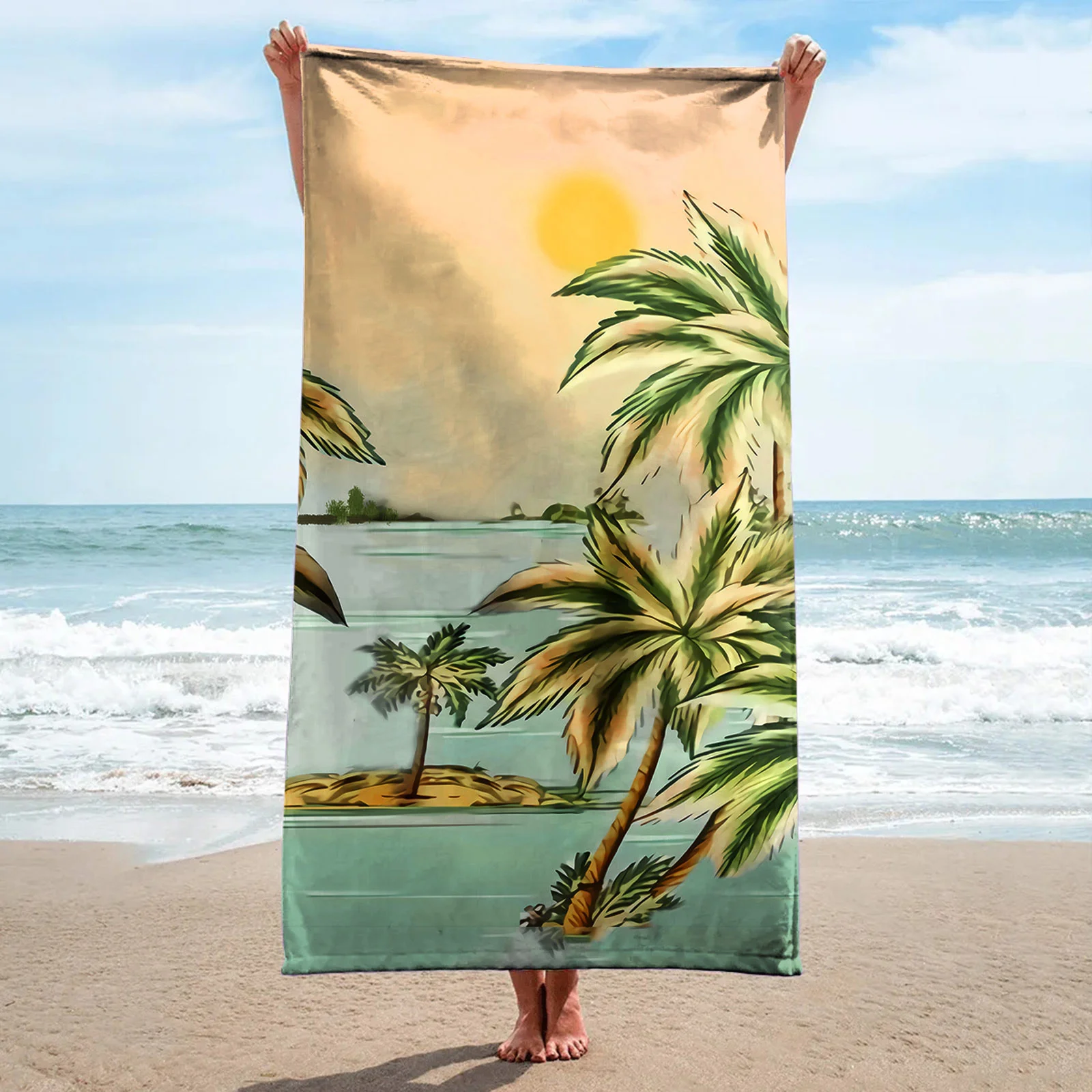 Soft Quick Dry Rectangle Shaped Swimming Beach Mat Blanket Sports Bath Towels